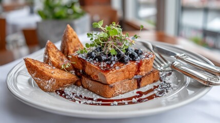 Plato de terrina de foie gras con tostadas y aderezo en un restaurante elegante