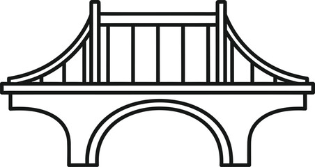 Architectural Marvel: Simple line art of an impressive bridge design, showcasing a perfect example of engineering and architecture.