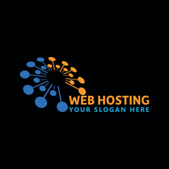 web hosting logo design vector