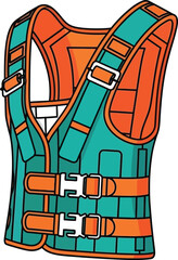 Safety Vest: A vibrant safety vest, rendered in a crisp, clean style, represents assurance for life.