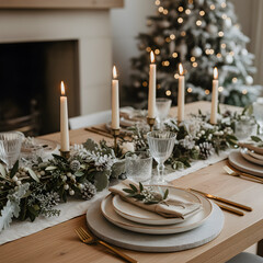 Elegant Christmas Dining Table Setting