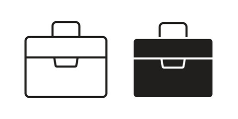 Briefcase icons illustration, line art, glyph style vectors
