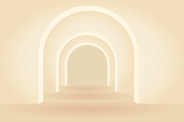 Antic arched door. vector illustration