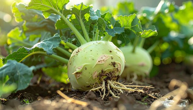 Winter Vegetables in India - Kohlrabi Bulb Swollen