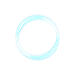 Glowing blue ring, circle with bright light and soft glow, suitable for portals, magical effects and sci-fi design elements.