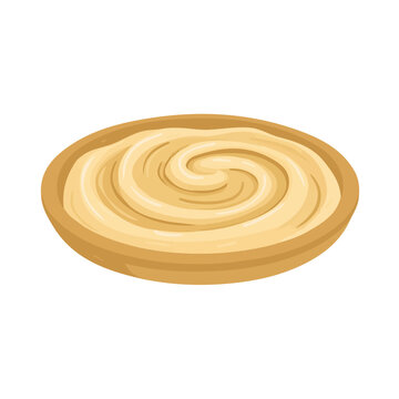 Modern flat 2D vector illustration of a Hummus, minimal design style on a white background.