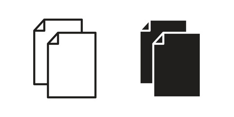 Duplicate icons illustration, line art, glyph style vectors