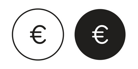 Euro icons illustration, line art, glyph style vectors