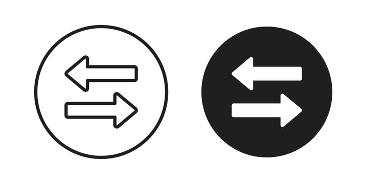 Exchange icons illustration, line art, glyph style vectors