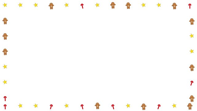 Gingerbread and cookies border, cute sweet Christmas frame vector