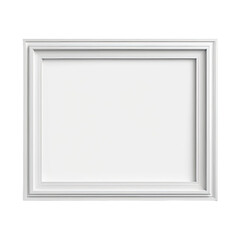 Fototapeta premium Empty, white rectangular picture frame on a solid black background