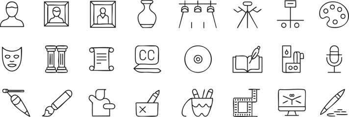 Collection of Art Icons for Design and Creative Projects