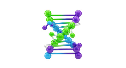 Colorful dna double helix model representing genetics and science