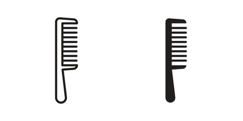 Hair brush icons illustration, line art, glyph style vectors