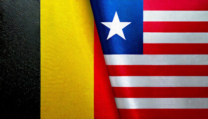 ベルギーの国旗とリベリアの国旗(Belgium flag & Liberia flag.)
