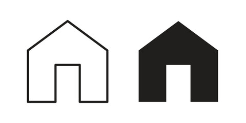 House icons illustration, line art, glyph style vectors