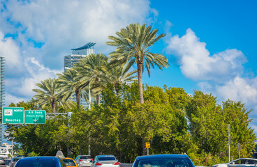 Art Deco Historic District freeway sign in Miami