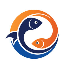 Minimalist modern logo design featuring two abstract shapes