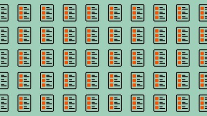 Seamless Pattern of Checklist Icons on Light Green Background.