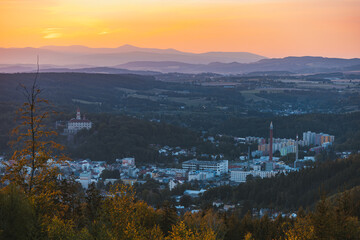sunset over the mountains