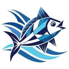 Abstract geometric fish illustration with sharp edges