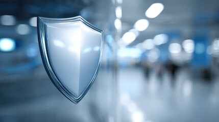 Shiny shield emblem transparent background