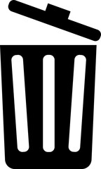 Dustbin with Open Lid Icon – Garbage Disposal and Waste Management Symbol