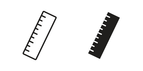 Ruler icons illustration, line art, glyph style vectors