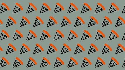 Seamless Pizza Slice Pattern Background.