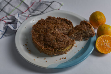A serving of Brazilian baked kibbeh on a minimalist table