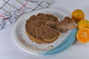 A serving of Brazilian baked kibbeh on a minimalist table