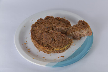 A serving of Brazilian baked kibbeh on a minimalist table