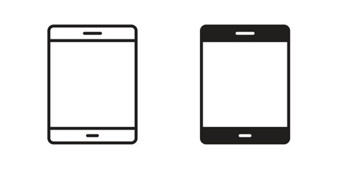Tablet icons illustration, line art, glyph style vectors