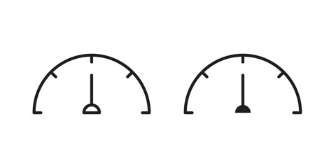Tachometer icons illustration, line art, glyph style vectors