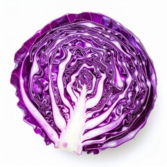 Vibrant Half Red Cabbage Studio Shot White Background Healthy Food