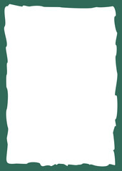 Obraz premium Frame with uneven sides, green crooked frame, photo frame with rough edges