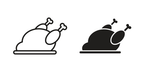 Turkey icons illustration, line art, glyph style vectors