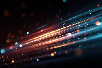Obraz premium Dynamic Glowing Light Streaks in Dark Space