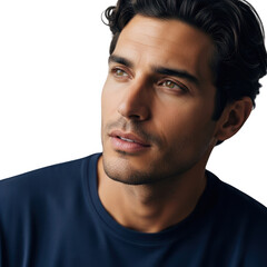 Obraz premium Close up portrait of a handsome man looking away isolated on transparent background