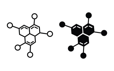 Molecule icon vector symbol. chemical molecular structure icon sign vector.