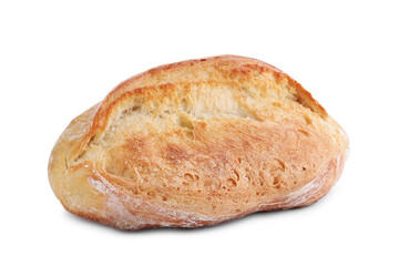Delicious fresh bread loaf isolated on white
