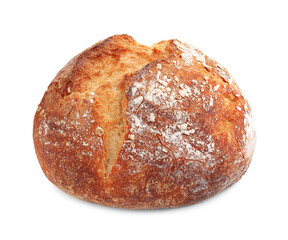 Delicious fresh bread loaf isolated on white