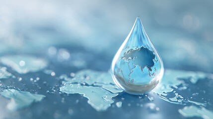 Water drop earth concept global perspective