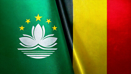 ベルギーの国旗とマカオの旗(Belgium flag & macau flag.)