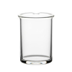 Clear glass beaker laboratory equipment isolated on transparent background