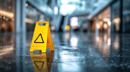 Wet floor caution sign