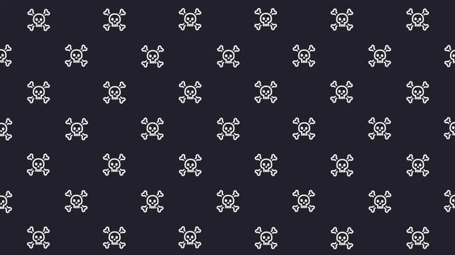 Skull and crossbones pattern on a dark background