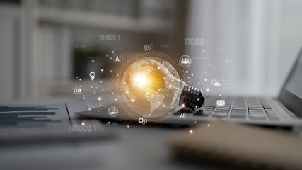 Global AI-powered digital network ecosystem connecting data, finance, analytics, ecommerce, communication, and automation across continents through technology and cloud Latch