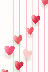 ガーリーなハート模様のテクスチャ　カード・包装紙に使える背景素材