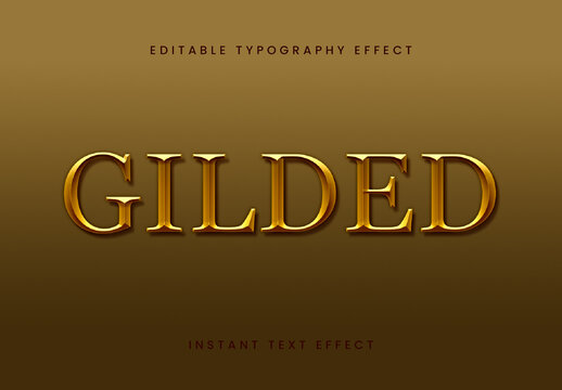 Golden Embossed 3D Text Effect Elegant Classic Font